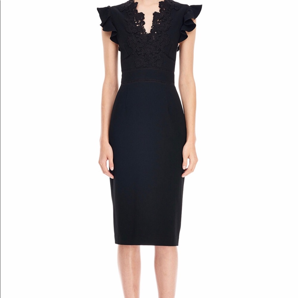 New Rebecca Taylor Crepe Lace Dress Size 4